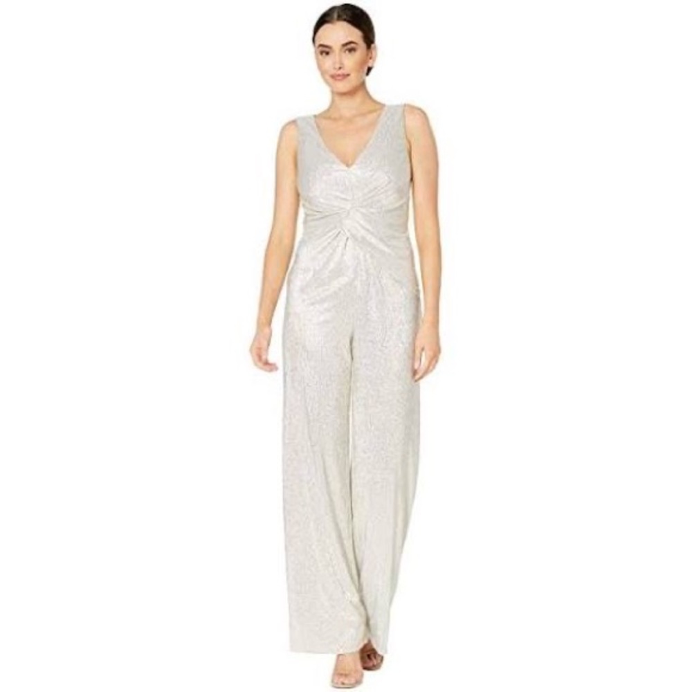 Adrianna Papell metallic jumpsuit